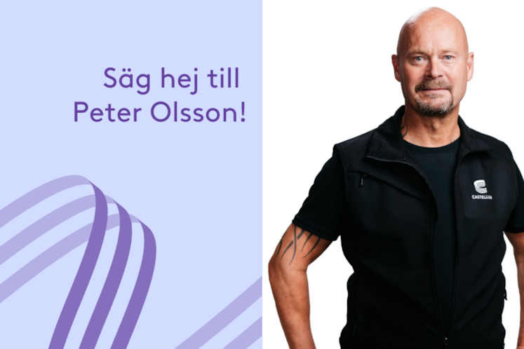 Bild på Peter Olsson, tillsammans med texten "Säg hej till Peter Olsson!"